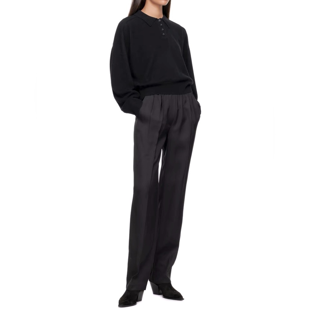LOULOU STUDIO, Takaroa elastic linen trouser, black, S